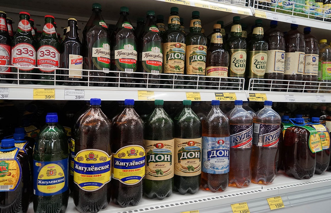 Пиво в литровых бутылках
