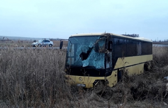 Автобус на скорости опрокинулся под Волгоградом – есть пострадавшие. Видео