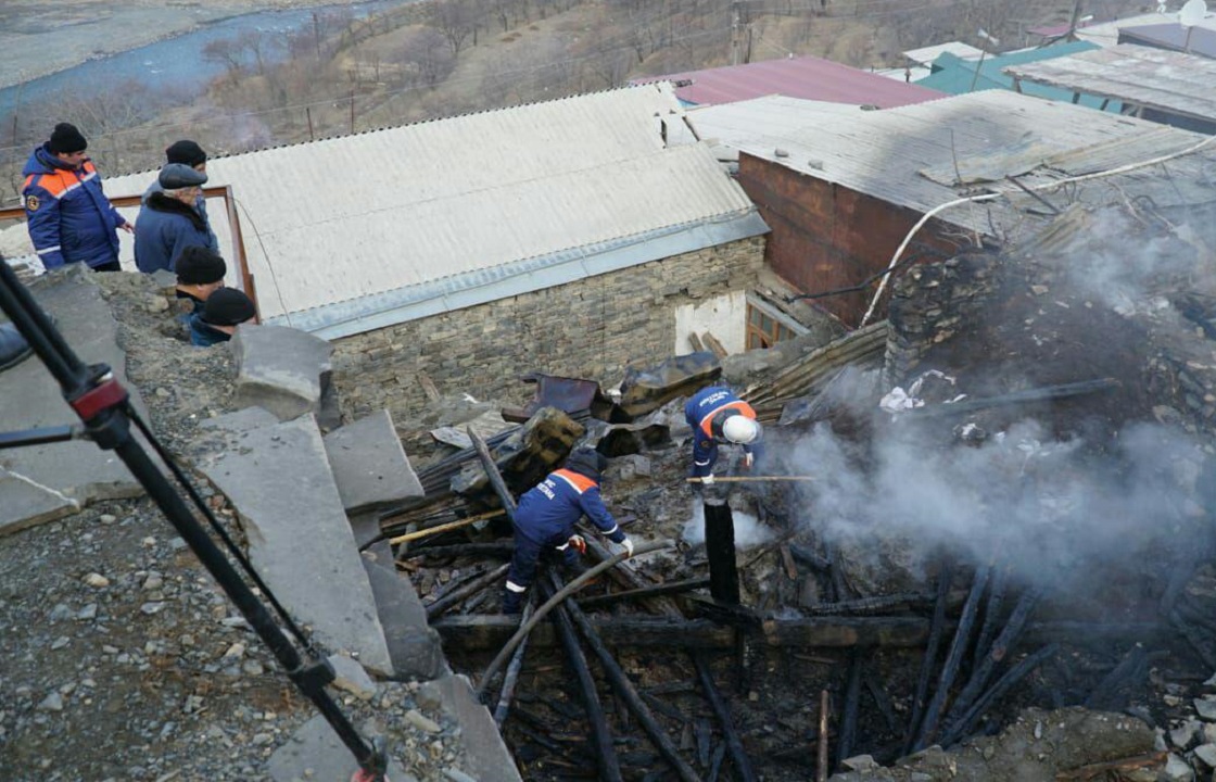 Появились первые фото из выгоревшего села в Дагестане