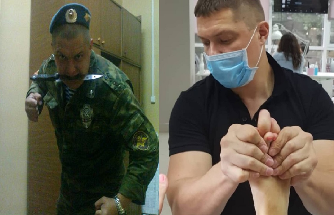 Бывший боец спецназа в Краснодаре стал мастером педикюра. Фото