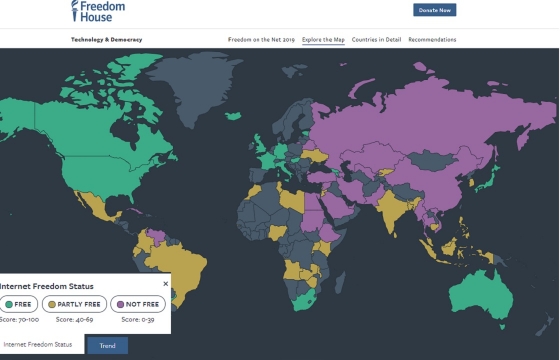 Freedom House: свобода интернета в России ниже, чем в Анголе и Зимбабве