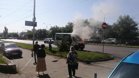 Утром в Ставрополе произошел возгорание маршрутки № 55